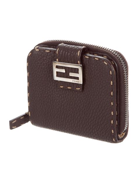 fendi compact leather wallet|Fendi wallet price.